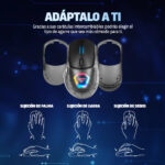 Mouse Gamer Inalámbrico Dual 2.4ghz + Bluetooth Game Factor Mow800-bk Rgb 26000 Dpi 4k Negro_1