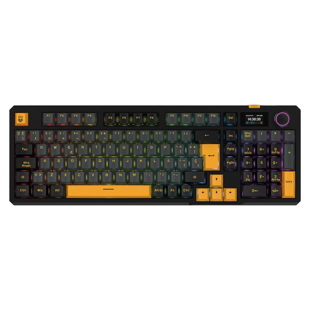 Balam Rush Defeat Level Teclado Gamer Mecánico Inalámbrico GK3, 2.4 GHz + Bluetooth 5.1, 90% Gasket, Switch Yellow Ice Cream, RGB Dinámico, 4000 mAh, Negro_0 Balam Rush Defeat Level Teclado Gamer Mecánico Inalámbrico GK3, 2.4 GHz + Bluetooth 5.1, 90% Gasket, Switch Yellow Ice Cream, RGB Dinámico, 4000 mAh, Negro_0