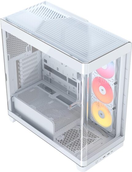 Corsair Frame 4500X RS-R ARGB Caja de PC Semitorre con Cristal Panorámico  Sistema de Montaje de InfiniRail, Capacidad para Dos radiadores de 360 mm, Incluye 3 Ventiladores RS120R  Blanco_0