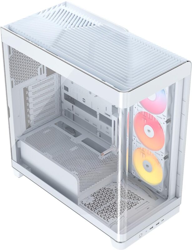 Corsair Frame 4500X RS-R ARGB Caja de PC Semitorre con Cristal Panorámico  Sistema de Montaje de InfiniRail, Capacidad para Dos radiadores de 360 mm, Incluye 3 Ventiladores RS120R  Blanco_0