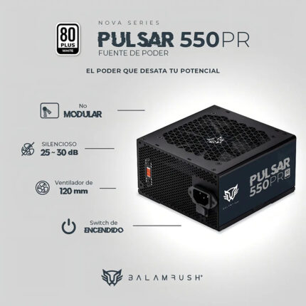 Fuente De Poder Balam Rush Pulsar 550pr 80 Plus Atx, 550w_1