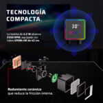 Enfriamiento Liquido Balam Rush Cryo Prism 360 Black 120mm Argb 4 Pines Pwm 1800 Rpm Tdp 300w Lga1851 Am5 Caratulas Intercambiables + Display De Temperatura Negro Br-944069_2