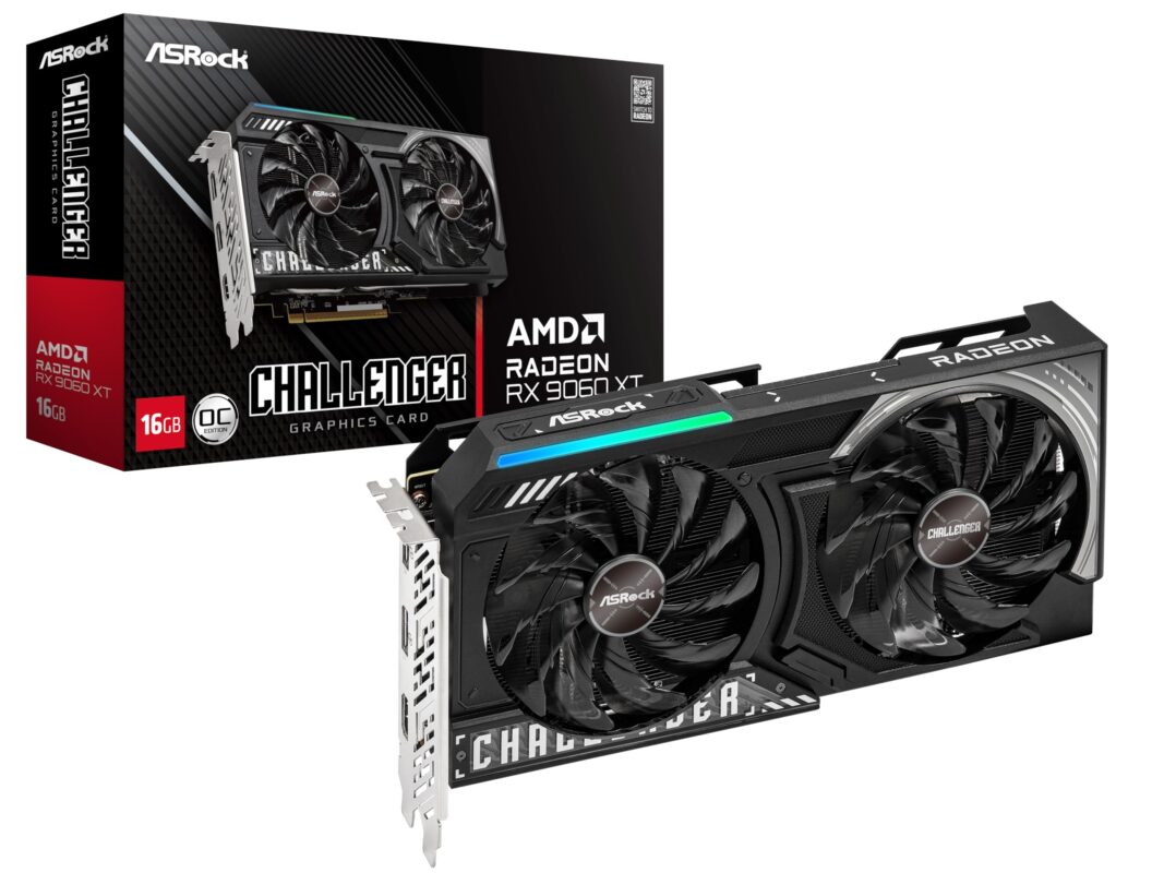 ASRock Radeon RX 9060 XT Challenger 16GB GDDR6 OC Tarjeta grÃ¡fica | 3300 MHz Boost | Ventilador dual | Enfriamiento 0dB | Placa trasera de metal | PCIe 5.0 | DisplayPort 2.1a, HDMI 2.1b_0