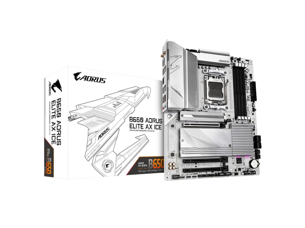 GIGABYTE B650 AORUS Elite AX Ice (AM5/ LGA 1718/ AMD/ B650/ ATX/ 5 años de garantía/DDR5/ Triple M.2/ PCIe 5.0/ USB 3.2 Gen2X2 Type-C/WiFi 6E/ 2.5GbE LAN/Snow White/EZ-Latch/Motherboard)_0