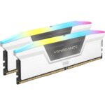 Corsair Vengeance RGB DDR5 RAM 64GB (2x32GB) hasta 6400MHz CL32 Intel XMP 3.0 Memoria de Ordenador de Sobremesa â Blanco (CMH64GX5M2B6400C32W)_0