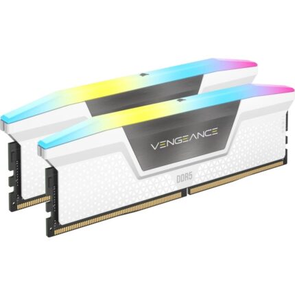 Corsair Vengeance RGB DDR5 RAM 64GB (2x32GB) hasta 6400MHz CL32 Intel XMP 3.0 Memoria de Ordenador de Sobremesa â Blanco (CMH64GX5M2B6400C32W)_0