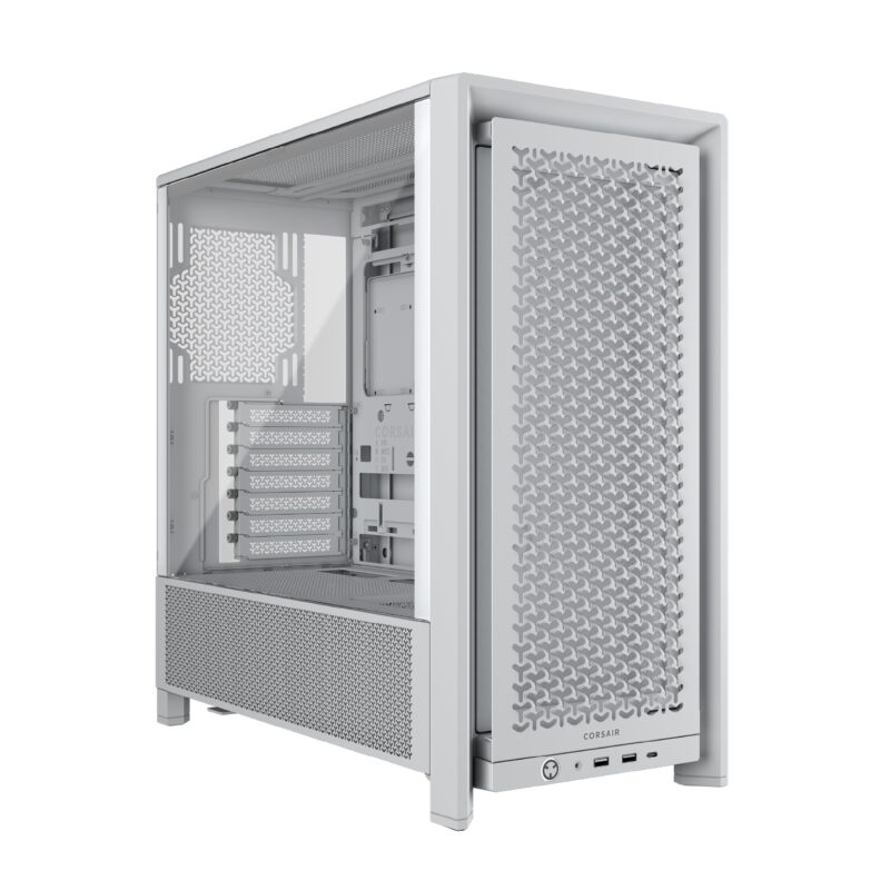 Corsair 4000D Frame Modular Mid-Tower ATX PC Case  High Airflow, InfiniRail Fan Mounting System, Dual 360mm Radiator Support, ASUS BTF, MSI Project Zero, Gigabyte Project Stealth  White_0