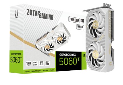 ZOTAC Gaming GeForce RTX 5060 Ti 16GB individual Edge OC White Edition DLSS 4 16GB GDDR7 128-bit 28 Gbps PCIE 5.0 Tarjeta grÃ¡fica para juegos, IceStorm 2.0 Cooling, SFF-Ready, ZT-B50620Q-10M_0