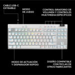 Teclado Alámbrico Gaming Pro X Tkl Rapid Color Blanco Logitech Inglés Us_2