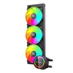 Enfriamiento Liquido 360mm Redondo XZ-411 para CPU 3Fanx120mm ARGB 3 pines + PWM 4 pines + Seguro para INTEL/AMD Negro_0