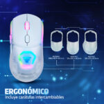 Mouse Gamer Inalámbrico Dual 2.4ghz + Bluetooth Game Factor Mow700 Rgb 26000 Dpi Blanco_1