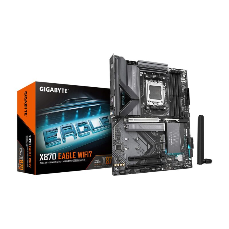 GIGABYTE X870 Eagle WIFI7 AM5 LGA 1718, ATX, DDR5, 4X M.2, PCIe 5.0, USB4, Wi-Fi 7, 2.5GbE LAN, EZ-Latch, Q-Flash_0