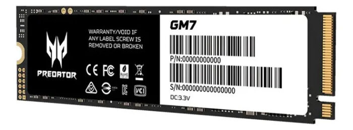 Acer Predator Gm7 Ssd 2tb M.2 Pci Express 4.0 Negro Interno