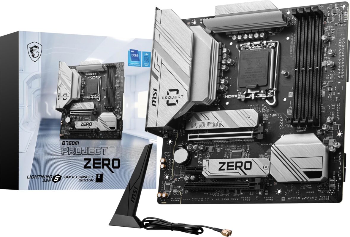 MSI B760M Project Zero - Placa Base para Juegos (Compatible con procesadores Intel de 14ª/13ª/12ª generación, LGA 1700, DDR5, PCIe 5.0, Ranuras M.2, LAN de 2.5Gbps, USB 3.2 Gen2, HDMI/DP, Wi-Fi 6E_0