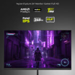 Monitor Yeyian Gaming 24 Pulgadas, 240ghz, Fhd 1920x1080 , Fast Ips,1ms, Freesync, G-sync, Hdr, Vesa 75 * 75, Hdmi 2.0 , Displayport 1.4, Para Xbox Series X/s/ps5/ps4/, Ymf-fp24-m1 Negro_1