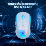 Mouse Gamer Inalámbrico Dual 2.4ghz + Bluetooth Game Factor Mow700 Rgb 26000 Dpi Blanco_3