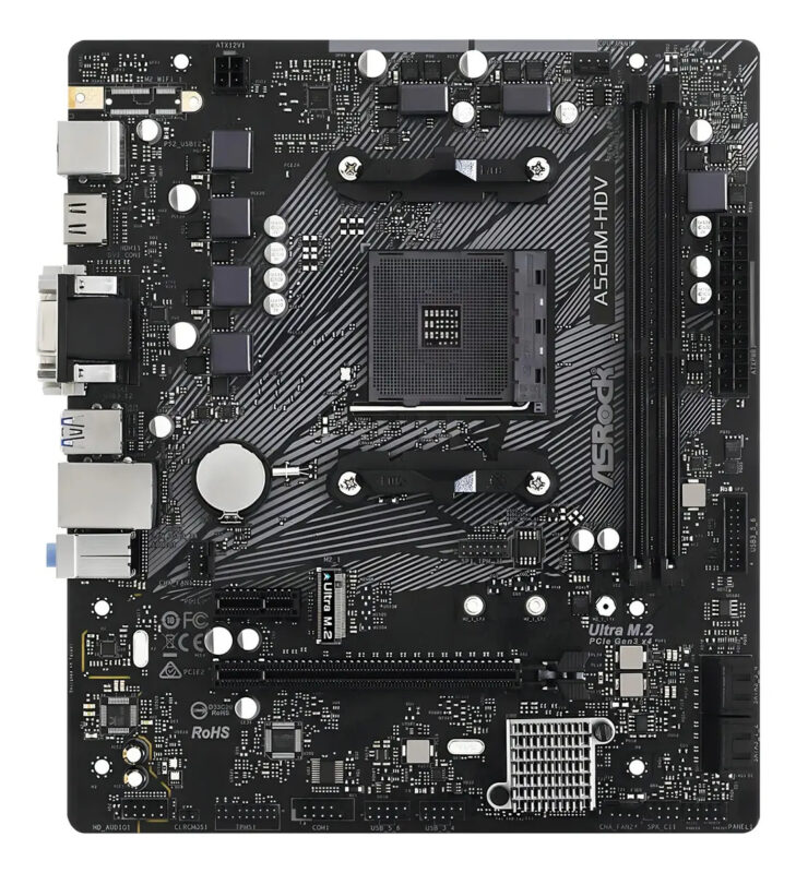 Tarjeta Madre Asrock A520m-hdv Am4 Matx Negro_1