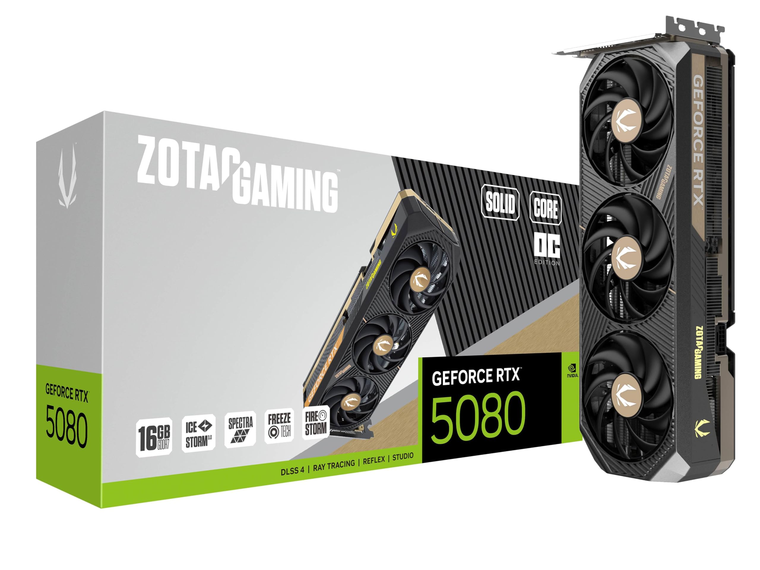 ZOTAC Gaming GeForce RTX 5080 Solid Core OC DLSS 4 16GB GDDR7 256-bit 30 Gbps PCIE 5.0 Tarjeta gráfica para Juegos, IceStorm 3.0 Advanced Cooling, Spectra RGB Lighting, ZT-B50800J2-10A_0 ZOTAC Gaming GeForce RTX 5080 Solid Core OC DLSS 4 16GB GDDR7 256-bit 30 Gbps PCIE 5.0 Tarjeta gráfica para Juegos, IceStorm 3.0 Advanced Cooling, Spectra RGB Lighting, ZT-B50800J2-10A_0