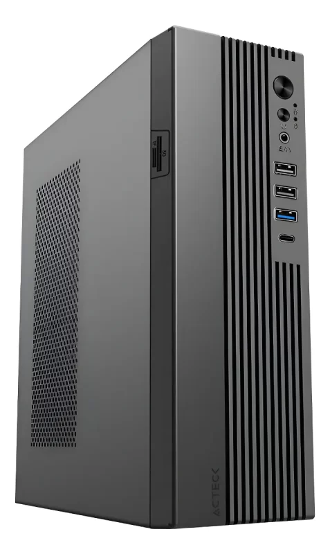 Gabinete Acteck Onex Gs450 Micro Atx Mini Torre Slim 1 Ventilador Fuente 400w Usb-c Lector De Micro Sd Y Sd Ac-943086 Negro_0
