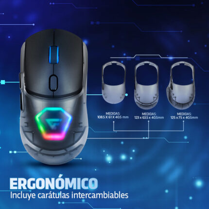 Mouse Game Factor Mow700-bk Inalámbrico, Bluetoot, Negro_1