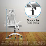 Silla De Oficina Flux Lite Ec313hr Hasta 100 Kg Inclin 120° - Marco Negro - Malla_3
