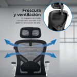 Silla De Oficina Flux Base Ec343hr Hasta 100 Kg Inclin 120° Marco Negro Malla_5