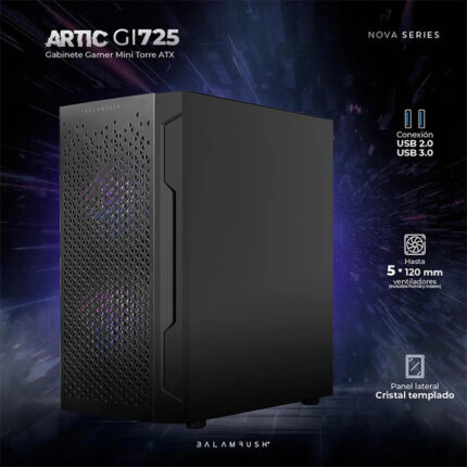 Gabinete Balam Rush Nova Artic Gi725 Mini Torre Negro_1