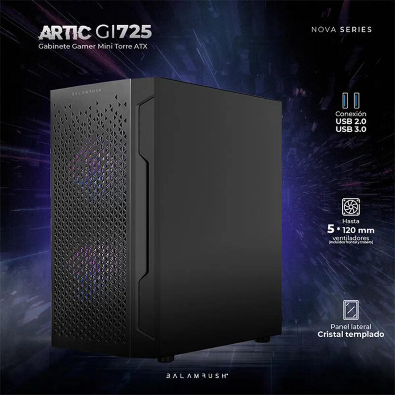 Gabinete Balam Rush Nova Artic Gi725 Mini Torre Negro_1