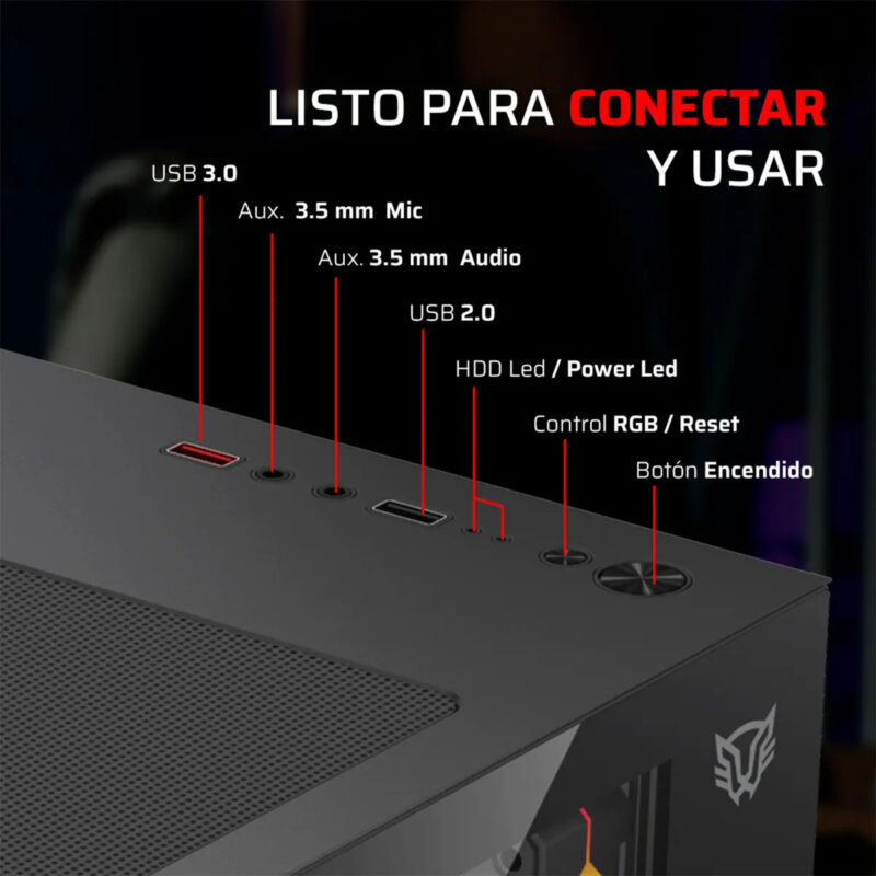 Gabinete Gamer Balam Rush Tank Glow Plus 3700 Negro_1