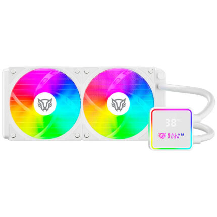 Enfriamiento Liquido Balam Rush Cryo Prism 240 Ice 120mm Argb 4 Pines Pwm 1800 Rpm Tdp 270w Lga1851 Am5 Caratulas Intercambiables + Display De Temperatura Blanco Br-944052_0