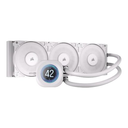 CORSAIR NAUTILUS 360 RS LCD RefrigeraciÃ³n lÃ­quida de CPU â Pantalla LCD IPS de 2,1", 360mm AIO, Bajo Ruido, Daisy-Chain, Intel LGA 1851/1700, AMD AM5/AM4 â Incluye 2 Ventiladores RS120 â Blanco_0