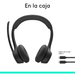 Headset Logitech Inalámbrico Zone 300 Negro Negro_0