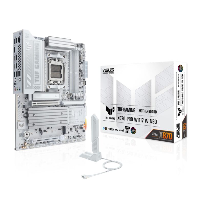 ASUS TUF Gaming X870-PRO WIFI7 W Neo AMD ATX, 16+2+1 etapas de Potencia, DDR5 con tecnologÃ­a NitroPath DRAM y AEMP, Cuatro Ranuras M.2, PCIe 5.0 para GPU de Ãºltima generaciÃ³n, Ethernet de 5 GB y BIOS_0