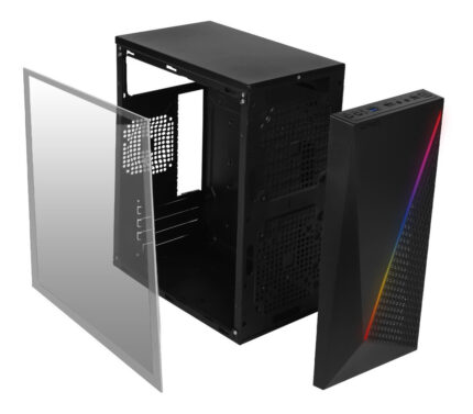 Gabinete Acteck Compact Micro Tower Acrilico Rgb Usb 3.0 Fue Color Negro_1