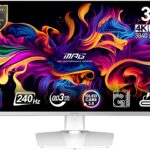 MSI MPG 321URXW QD-OLED 32" 3840 x 2160 (UHD), monitor de computadora, 240Hz, sincronización adaptativa, HDMI, puerto DP, montaje VESA, inclinación, altavoz, 0,03 ms, blanco_0