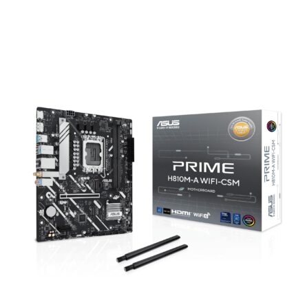 ASUS Prime H810M-A WiFi-CSM Intel® H810 LGA 1851 mATX, 6+1+1 Mos Discreto, DDR5, PCIe 4.0, 2X M.2, Intel® 1Gb Ethernet, Wi-Fi 6, DisplayPort, HDMI, USB 10Gbps, USB Frontal 5Gbps Type-C®_0