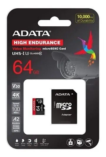 Memoria Adata Micro Sd Sdxc 64gb Cl10 V30 A2 High Endurance_1