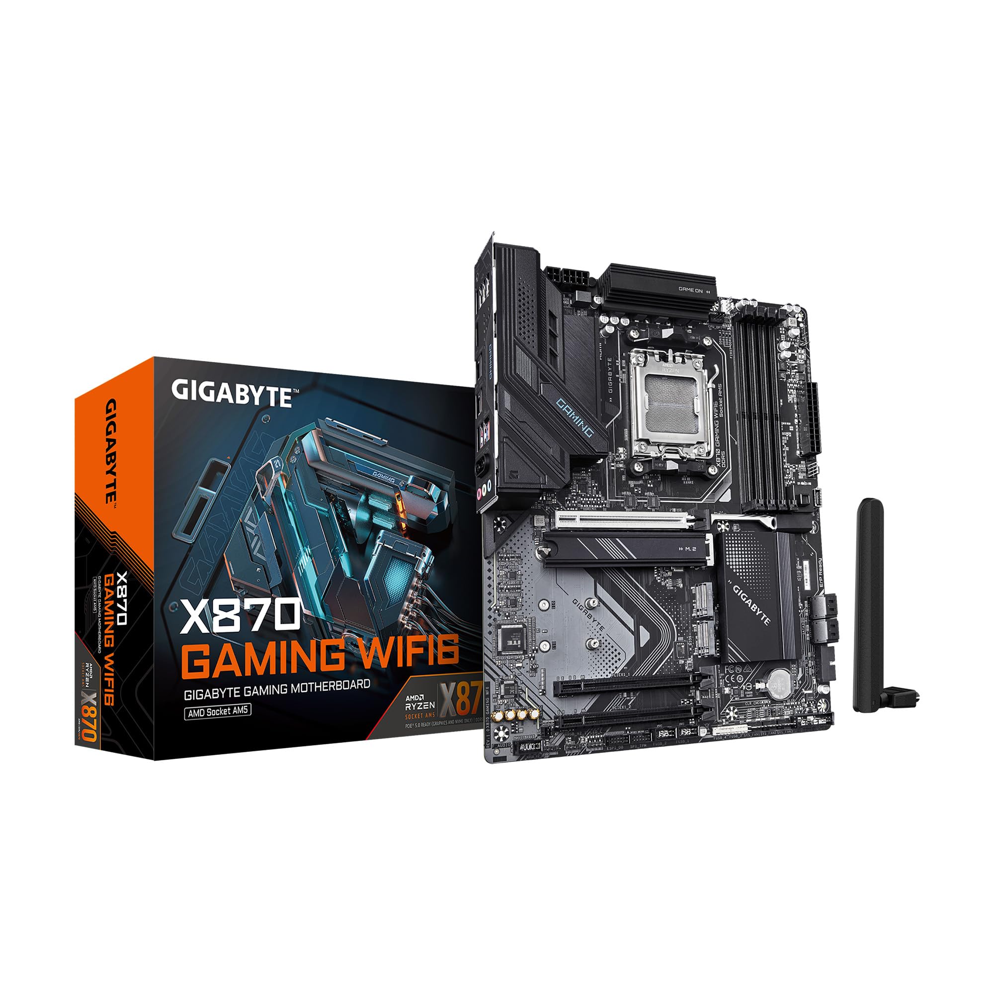 GIGABYTE X870 Gaming WIFI6 AM5 LGA 1718, ATX, DDR5, 3X M.2, PCIe 5.0, USB4, WiFi 6, LAN de 2.5GbE, pestillo EZ, garantÃa de 5 años_0 GIGABYTE X870 Gaming WIFI6 AM5 LGA 1718, ATX, DDR5, 3X M.2, PCIe 5.0, USB4, WiFi 6, LAN de 2.5GbE, pestillo EZ, garantÃa de 5 años_0