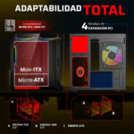 Gabinete Gamer Balam Rush Tank Glow Mini 3500 Micro Atx Mini Torre 3 Fan Argb Cristal Templado Frente Cristal Negro Br-943871_2