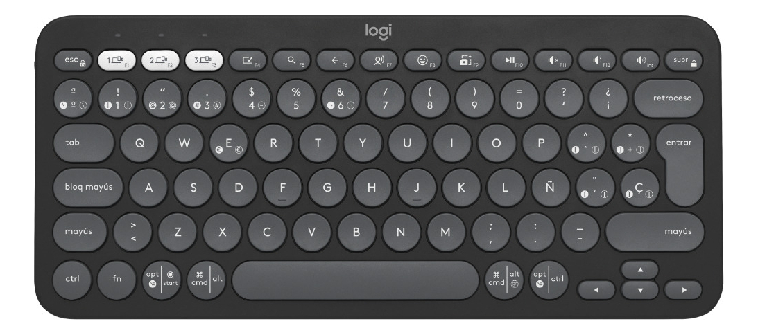 Teclado Pebble Keys 2 K380s Inalámbrico Logitech Negro Español Logitech Grafito_0 Teclado Pebble Keys 2 K380s Inalámbrico Logitech Negro Español Logitech Grafito_0