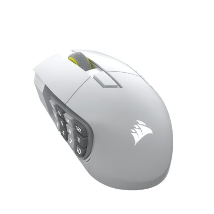 Corsair Scimitar Elite Wireless SE MMO Ratón para Juegos  33,000 dpi, 16 Botones Programables, Key Slider Ajustable, Virtual Stream Deck, 1K Hyper-Polling - PC, PS5, PS4, Xbox, Mac  Blanco_0