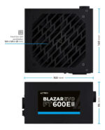 Fuente de Poder ATX Blazar Evo FT600E / 600W / 1xATX 20+4 + 1xATX12V 4+4 + 2xSATA + 2xMolex / 1xPCIe 6+2 / Advanced Negro_2