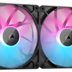 CORSAIR iCUE Link RX140 Ventiladores PWM RGB de 140 mm con iCUE Link System Hub - Rodamiento de CÃºpula MagnÃ©tica - Paquete Doble - Negro_0