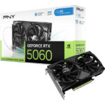 Tarjeta De Video Pny Geforce Rtx 5060 Oc Edition 8gb Gddr7 Vcg50608dfxpb1-o Dual Fan Pci Express 5.0 Ia_0