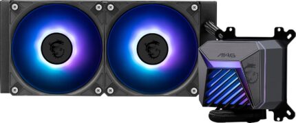 MSI MAG CORELIQUID A15 240 - AIO ARGB CPU Liquid Cooler - 240mm Radiator - LGA 1851 Ready - Dual 120mm ARGB PWM Fans, Black_0