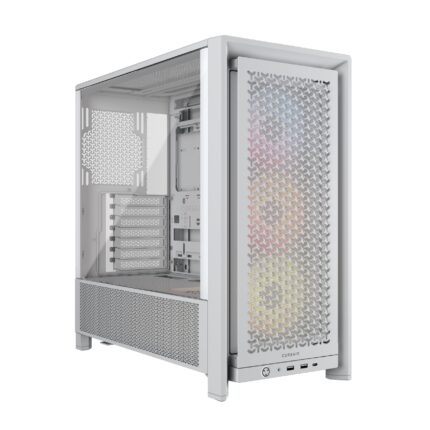 Corsair 4000D RS ARGB Frame Modular Mid-Tower ATX PC Case  High Airflow, 3X Pre-Installed RS ARGB Fans, InfiniRail Fan Mounting System, ASUS BTF, MSI Project Zero, Gigabyte Project Stealth  White_0