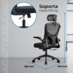 Silla De Oficina Flux Base Ec343hr Hasta 100 Kg Inclin 120° Marco Negro Malla_3