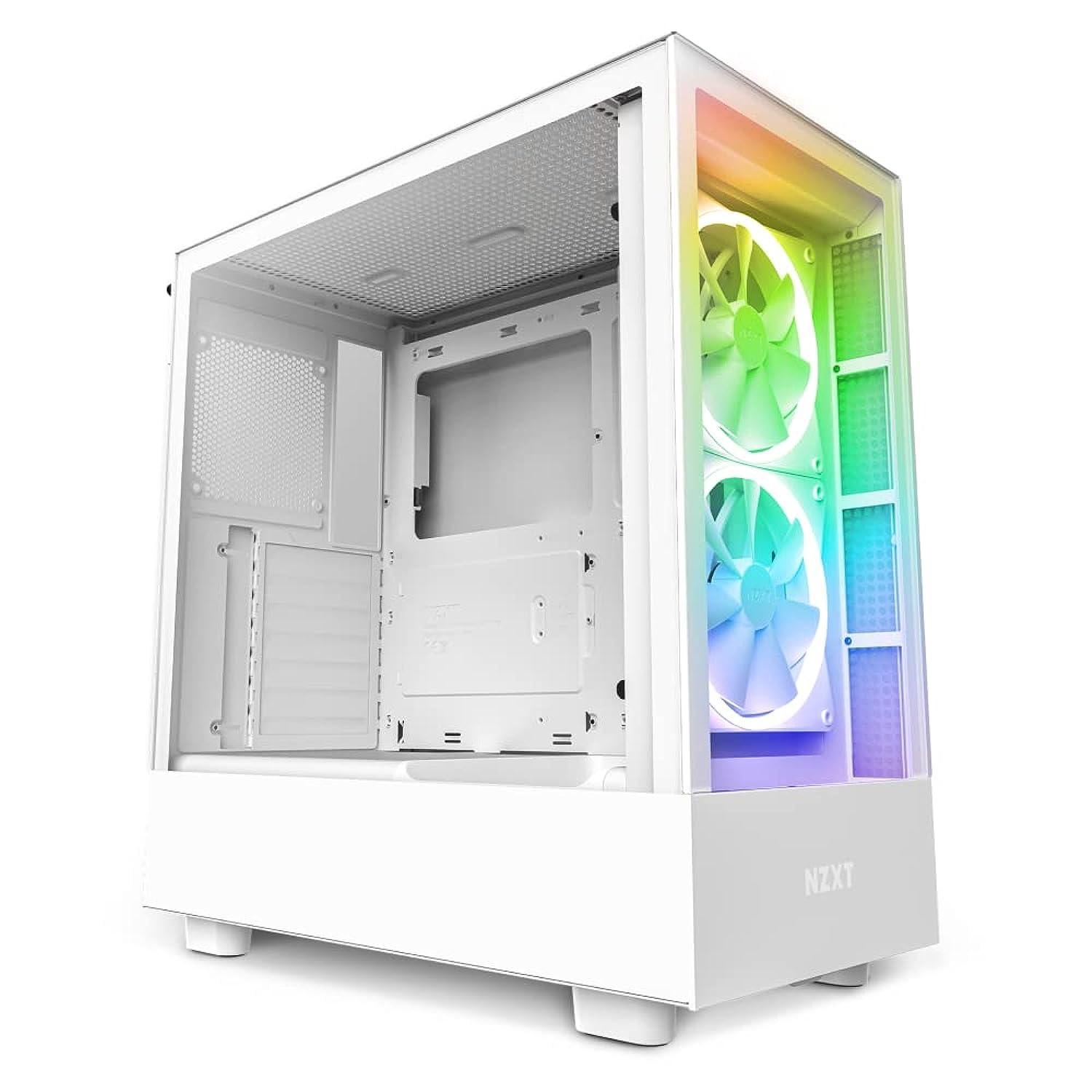 NZXT H5 Elite Compact ATX Mid-Tower PC Gaming Case CC-H51EW-01 - Built-in RGB Lighting Tempered Glass Front and Side Panels Cable Management 2 x 140mm RGB Fans Included White_0 NZXT H5 Elite Compact ATX Mid-Tower PC Gaming Case CC-H51EW-01 - Built-in RGB Lighting Tempered Glass Front and Side Panels Cable Management 2 x 140mm RGB Fans Included White_0