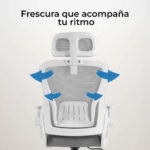 Silla De Oficina Flux Lite Ec313hr Hasta 100 Kg Inclin 120° - Marco Negro - Malla_5
