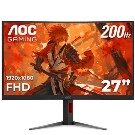 Monitor Curvo Gamer AOC C27G4H2 de 27", FHD, 200Hz, 0.3ms, 1500R, Ajuste de Altura, Negro, Compatible con Xbox, PS5 y Switch. 3 aÃ±os de garantÃ­a_0